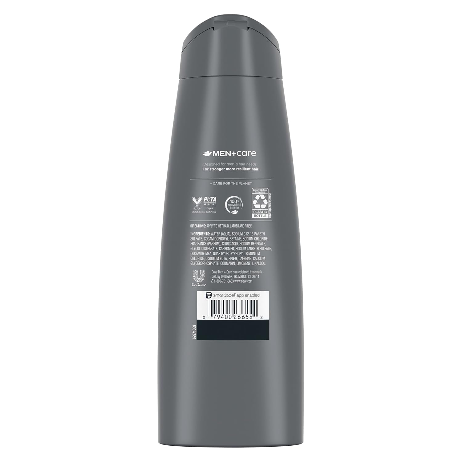 DOVE MEN + CARE Fortifying 2 in 1 Shampoo and Conditioner for Resilient and Thicker Hair Thick and Strong with Caffeine Helps Strengthen Thinning Hair 12 Oz, Pack of 6